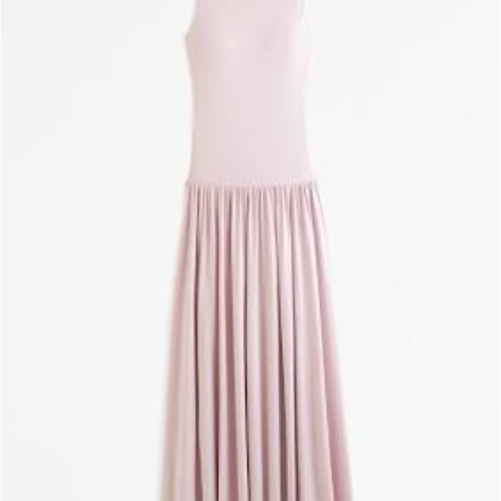 Abercrombie & Fitch Knit Pink Drop Waist Maxi Dress XSP